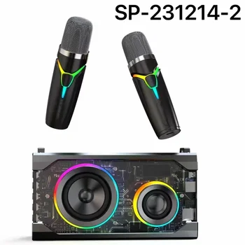 Прозрачен Модерен Преносим Цветен светлинното слушалка Bluetooth Caixa De Som TWS Heavy Bass Camping Party Box WirelessMIC