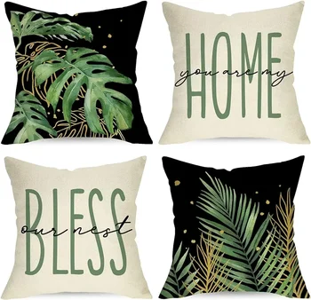Пролетно декоративна калъфка за възглавница от палмови листа, украса от тропически растения монстера, калъф за диванной възглавница, калъф за възглавница 45x45