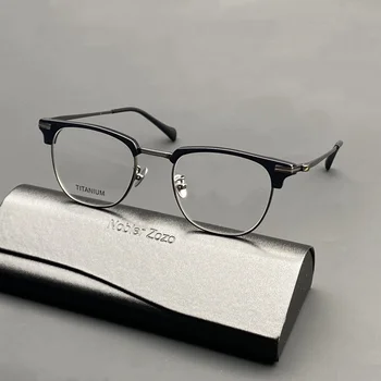 Реколта титанови рамки Мъжки свръхлеки полукадровые очила за късогледство рецепта жени, Реколта оптични очила елитни марка fra