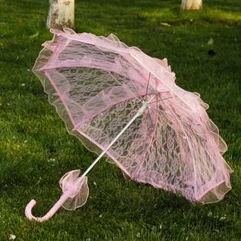 Сватбени аксесоари Сватбен Дантелен чадър Подпори за стрелба Чадър Сватбена фотография