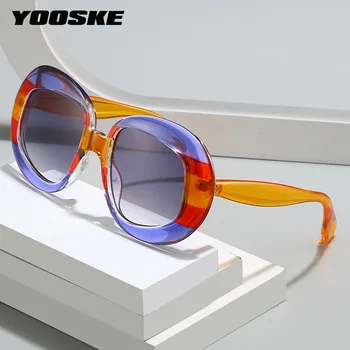 Слънчеви очила YOOSKE неправилна форма, за жени, мъже, модната марка, дизайнерски Кръгли слънчеви очила, Дамски Модни червено-зелени очила