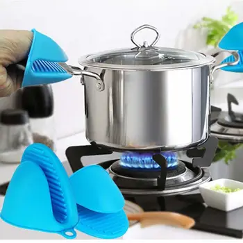 Титуляр изолационни ръкавици за защита от изгаряния на Potholder за микровълнова печка Кухненски Силиконови ръкавици кухненски ръкавици за фурна Домакински Ръкавици Ръкавици