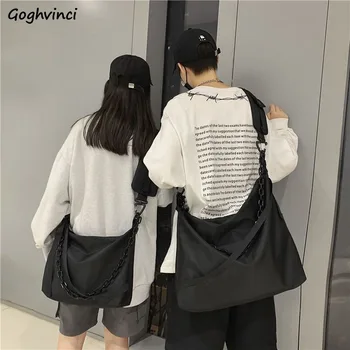 Товарни чанта през рамо, мъжки проста технологичная чанта през рамо с голям капацитет, японски двойки, Студентски веригата, Модни чанти за момичета
