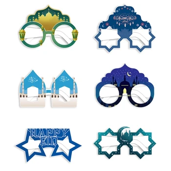 Украса от 6 теми за празник Ейд Рамадан, 3D очила, декорация във формата на Луната и звездите за партита на Рамадан