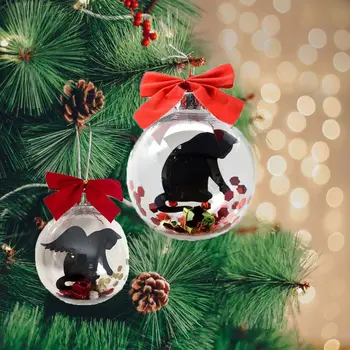 Фестивал на забавни коледни топки от PVC, Забавен черна котка, бижута, изработени от прозрачни балони, Парти по украсят Коледната елха