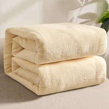 Фланелевое одеяло Bonenjoy, Однотонная чаршаф, топло одеяло, меки завивки, мека мебел шал, Домашно и спално бельо