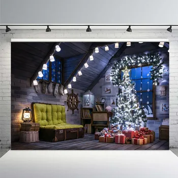 Фонове, за снимки Коледен фон Фонове Осветление в помещенията Разтегателен Прозорец Подаръци, Коледна елха Ретро Дървена фон