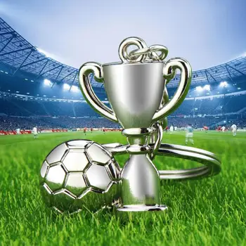Футболен ключодържател с триизмерна структура метал, украсени с полирани, ключодържател феновете на кънтри-футболен клуб за мъже