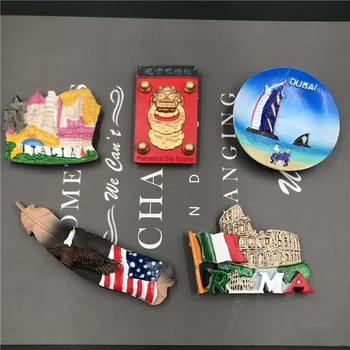 Характеристики на магнитната паста за хладилник от смола с Малки Подаръци Туристически Сувенир Декорация на кухня Италия Венеция САЩ, Дубай, Пекин