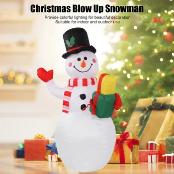 1,5 м Коледен Резервоарът снежен човек, Вградени цветни въртящи се предни led светлини, Коледно парти, декорация на вътрешния двор на открито