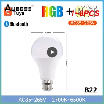 1-8 бр. Интелигентна Led лампа Sasha 10 W Bluetooth Лампа E27/B22 RGBW Led лампа, с Променящ се цвят, Лампада RGB + CCT Home Decor AC85-265V