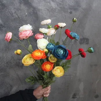 1бр изкуствено цвете от коприна Чаена роза, лотос 58 см, 4 глави фалшиви растения Аксесоари за украса на дома градина и парти букет