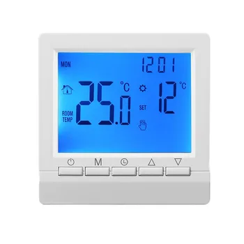 1бр Термостат Програмируем Регулатор за Стайна Температура с LCD Дигитален Дисплей За Газов Котел за Отопление на помещението