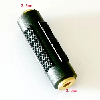 2 бр. Черен аудиоадаптер с жак 3.5 мм към 3.5 мм стерео жак, съединител с никелированным удлинителем