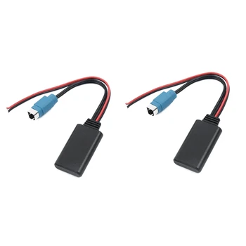 2 БРОЯ Автомобили Модул Bluetooth Музикален Адаптер Aux аудио кабел Черен Пластмаса За Alpine ЦРП-W203ri IDA X303 X305 X301 KCE-237B