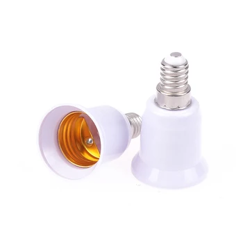 2 елемента Преходна розетка за преобразуване E14 в E27 E14-D27 от огнеупорна пластмаса Преходна розетка за конвертора лампи Адаптер за притежателя на лампи