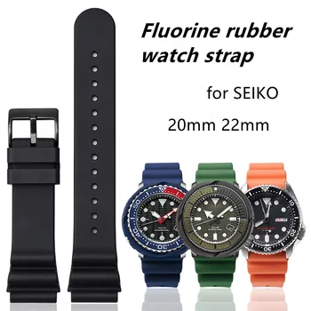 20 mm 22мм каишка за часовник от фторкаучука обтегач 304 за часа FKM Водоустойчив и защитен от пот гривна за SEIKO PROSPEX за SEIKO 5