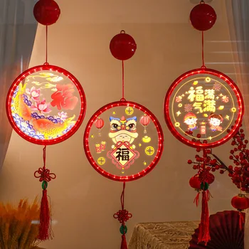 2023 година китай заек декоративни осветителни тела led окачени червени фенери пролетния фестивал за декориране на прозореца на вратата на стенен монтаж висулка