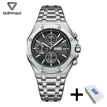 2024 Луксозни Мъжки Часовници марка Mark Fairwhale Бизнес Многофункционални кварцови Часовници за Мъже, Мода Водоустойчив часовник AAA Подарък
