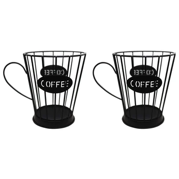2X Титуляр за кафе шушулки, кошница за съхранение на кафе на капсули, Кухня-часова, поставки за съхранение на капсули еспресо (малко), черен