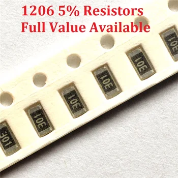 300 бр./лот SMD чип-резистор 1206 3,9 R/4,3 R/4,7 R/5,1 R/5,6 R Съпротива 5% 3.9/4.3/4.7/5.1/5.6/ Омные резистори 3R9 4R3 4R7 5R1 5R6 K