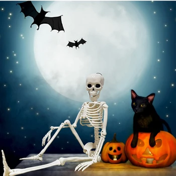 40 см Скелет на Черепа на Хелоуин, Реалистичен Човешкия Пластмасов Става, Жив Скелет, Украсата на Къщата-Призрак, Празнична Сцена, Декорация на Подпори