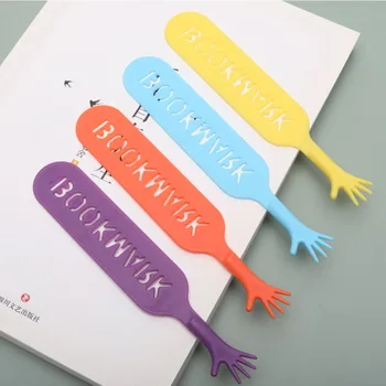 4шт пластмасови Анимационни Цветни Отметки Забавни Пластмасови Канцеларски Отметки Забавни Инструменти за четене Маркиране на четири пръста Студентски подаръци