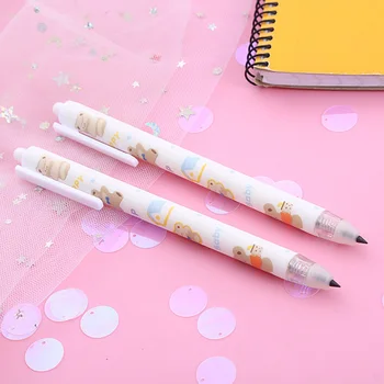 4шт Сладък Мечка Безкраен молив Автоматичен Вечен молив Японски канцеларски материали Kawaii Подаръци за деца за Рисуване писма