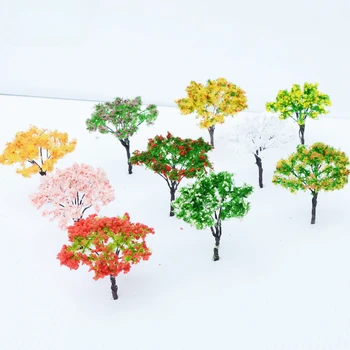 5шт Тенис от пясък микро модел на ландшафта Дърво Мини сцена от дърво, ръчно изработени жично цвете дърво едно малко дърво за моделиране на изкуствени растения 65 мм