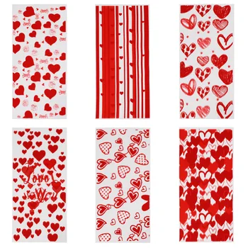 60шт пакетчета бонбони за партита с червени сърца тема Love Heart, подаръци за 