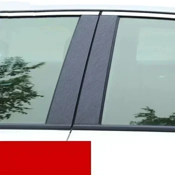 6шт Стелажи, стелажи прозореца на колата, панел от карбон Черен цвят за Mazda 3 Седан 2004-2009, етикети на колони, автоматични врати, BC, резервни Части