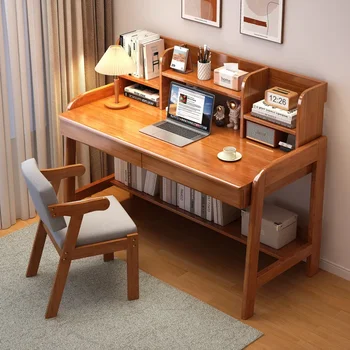 Bookshelf Вградена Нощно Шкафче в Спалнята Бюро е Просто Домашен Бюро От масивно Дърво десктоп