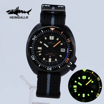 Heimdallr Нови спортни часовници Top Diver PVD Turtle Ретро Японски механизъм NH35 Механични часовници на луксозни C3 светещи 200 метра водоустойчивост