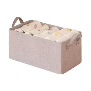 Z3536 Кутия за съхранение на дрехи от плат памук и лен сгъваема кошница за съхранение на артефакт