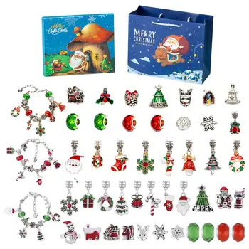 Адвент-календар, Творчески Уникален Кристална гривна, Календар за обратно броене, Дядо Коледа, Сладки Изделия, Коледни подаръци, Украса За деца