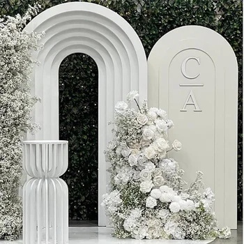 Аксесоари за сватбени партита, бяла розова поставка, PVC, U-образна арочная вратата, сватбена украса, на фона на сватбена декорация