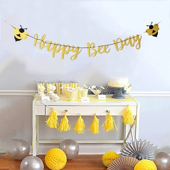 Банер с Деня на пчелите за рожден Ден Honey Bee, детски душ, Пол, Показват, колко е сладко за парти с пчели