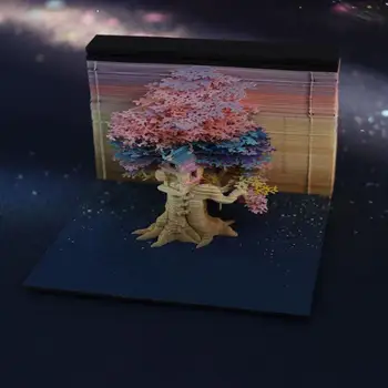 Бележник за водене на записки 3D Черешово дърво със светлината на Бележник за водене на записки 