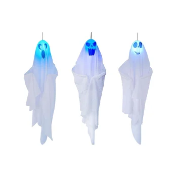 Висящи призраци на Хелоуин 27,5 инча, 3 сладки, плаващи под призрак за windbreakers на поляната пред вътрешен двор