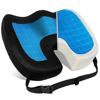 Гел възглавница за седалката, нескользящий ортопедичен гел и пяна с памет ефект, въздушна възглавница за защита на опашната кост офис столове, възглавници за автомобилна седалка