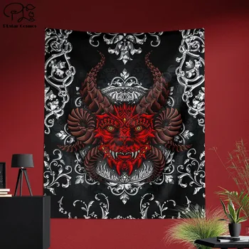 Гоблен с дявола, сатанински стенен декор, начало декор за игра, художествена печат 3D по целия набивному гобелену
