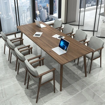 Голяма маса за срещи, дългата маса, прост, модерен офис маса, маса от масивна дървесина, дълги шарени маса, работно бюро, маса за преговори