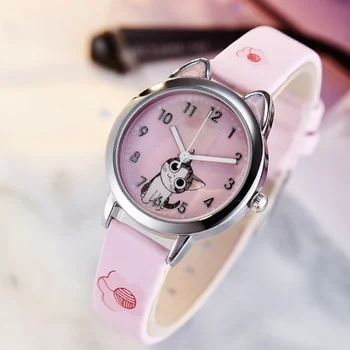 Дамски часовник с шарките на сирни котка, кварцов механизъм аналогов дамски часовник, студентски часовници за момичета, подарък, модни часовници за момче на колана