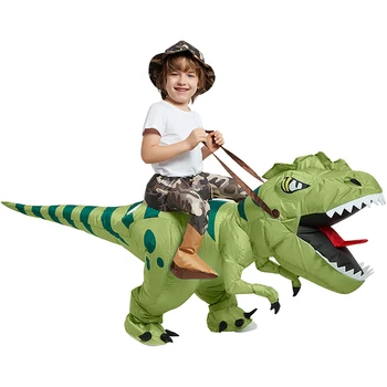 Детски костюм за Хелоуин, панталони за езда на динозавре, играчка, забавен динозавър тиранозавър рекс rex, надуваеми дрехи за деца