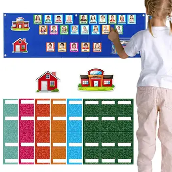 Имат таблицата обслужване Who Is Here Today е Подходящ За Класната стая Предучилищна Детска градина С 74 Цветни Сменяеми Карти
