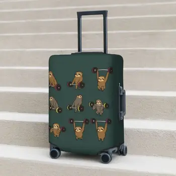 Калъф за куфара със забавна ленивцем, вдигане на тежести, Забавни животни, защита за пътуване, Аксесоари за багаж, почивка