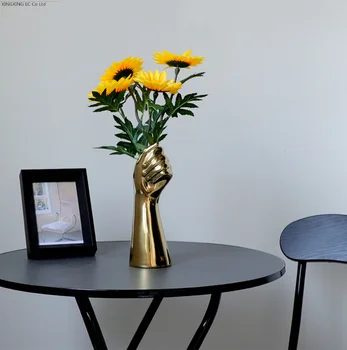 Керамична ваза в скандинавски стил, Златна Ръчно Ваза, Творческа изкуство, Контейнер за цветя от човешкото тяло, Модерна декорация за дома и офиса