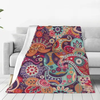 Клетчатое одеяло в европейски стил с цветя текстура, Меки плюшени всесезонни удобни наметала за спални на достъпни цени
