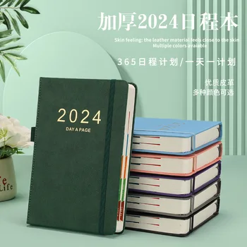 Кожен бележник формат А5, наръчник за дневната план, бележник за връзване на 2024 година, английски календар, дневник, икономичен планер, ученически пособия
