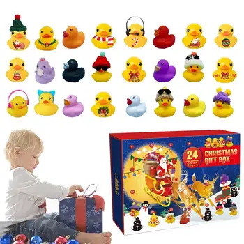 Коледен детски адвент-календар с 24 патици, гумени патици, играчки за изстискване от баня, сладък патица на темата на фестивала, детска играчка за къпане